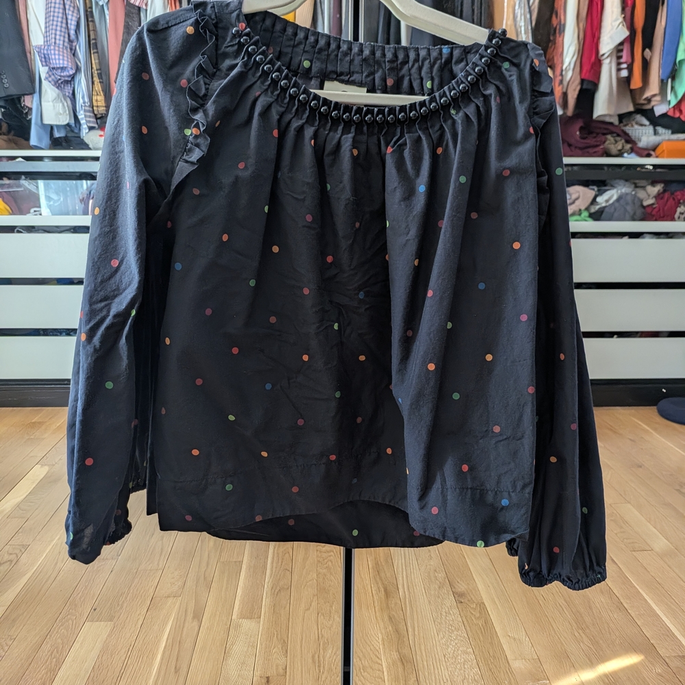 FARM Rio Black Top with Vibrant Dots